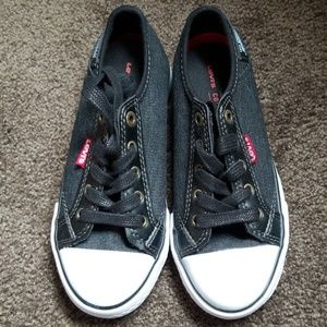 Kids black denim Levi shoes
